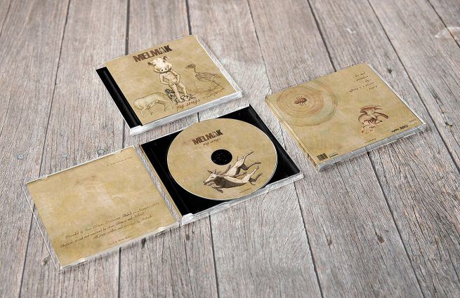 Imagen del diseño del E.P. "Pig Songs" de Melmak