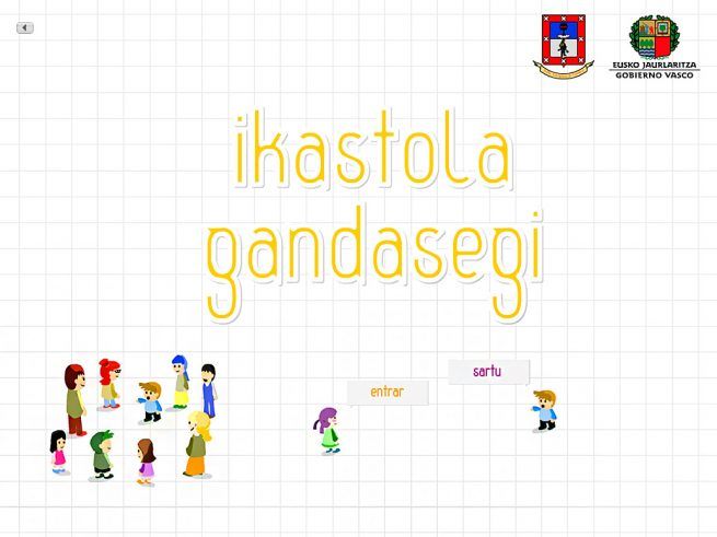 Imagen de la aplicación multimedia de la Ikastola Gandasegi: pantalla de inicio