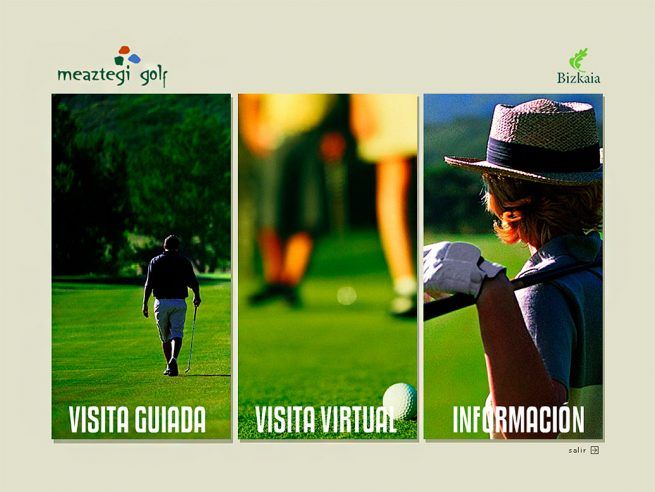 Imagen de la aplicación multimedia interactiva de Meaztegi golf: inicio