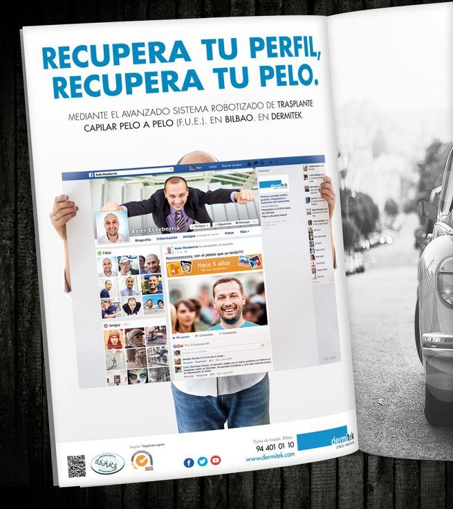 Página de revista Vueling con creatividad de Dermitek